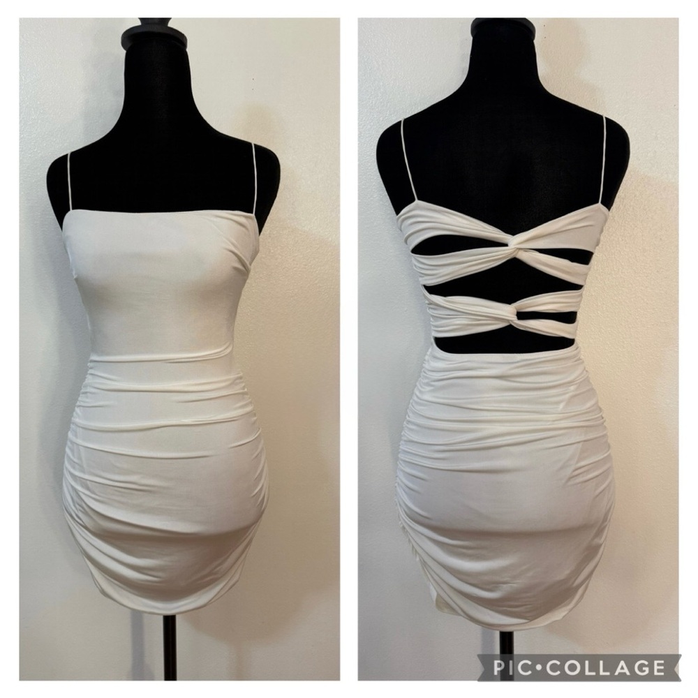 Windsor White Bodycon Mini Dress Spaghetti Strap